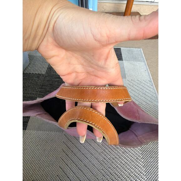 LOXWOOD Le Cabas Parisian Tote Bag Mauve Purple Tan Suede Handcrafted FRANCE - Picture 5 of 10